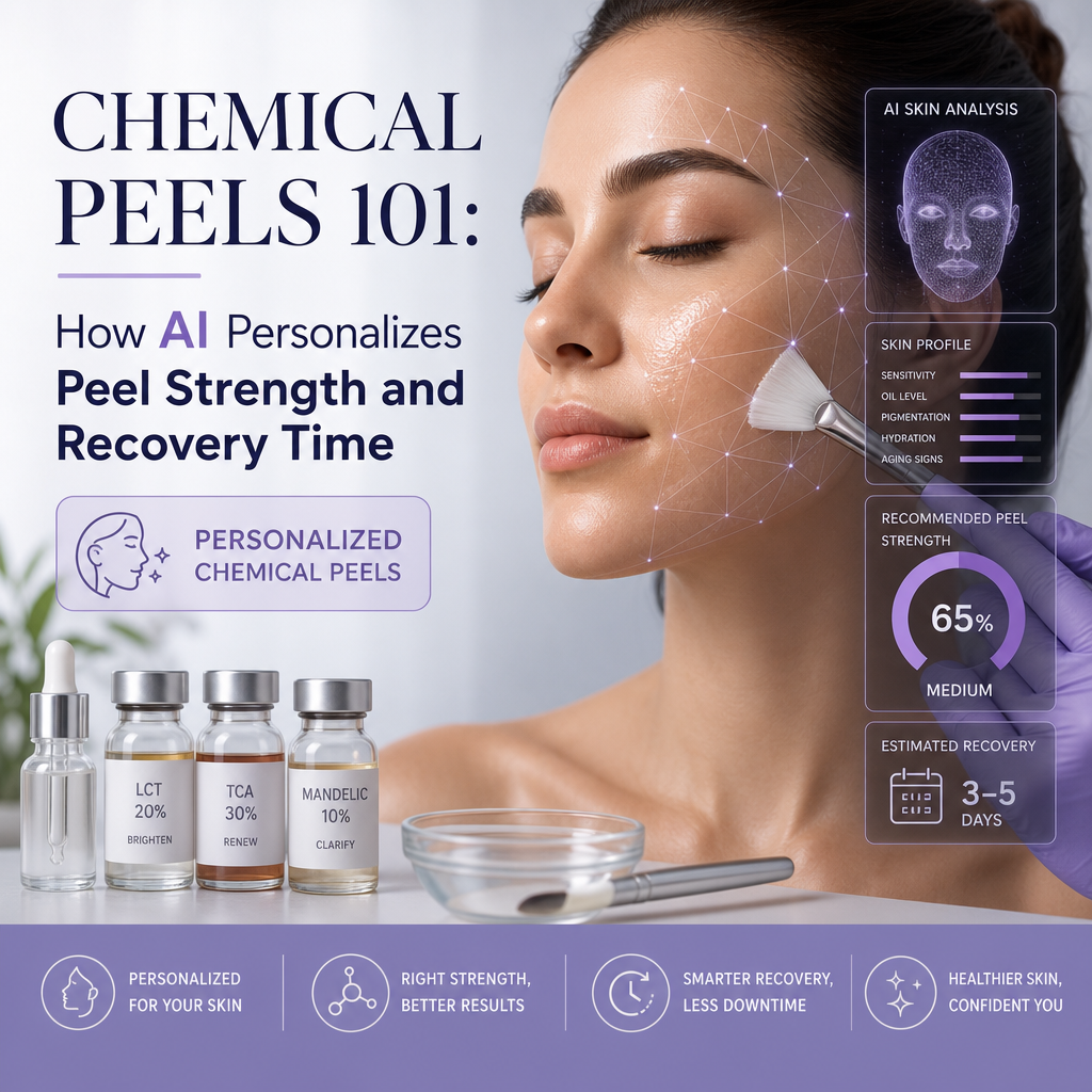 personalized chemical peels illustration for Chemical Peels 101: How AI Personalizes Peel Strength and Recovery Time